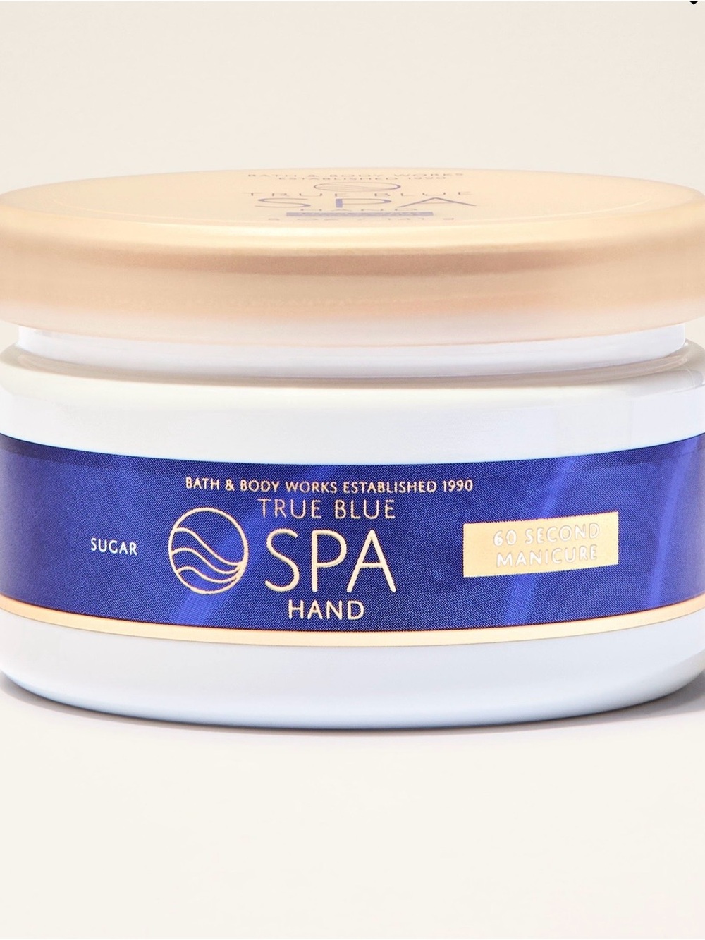2 Bath & Body Works True Blue Spa Hand Sugar - Blue and Cream Bundle